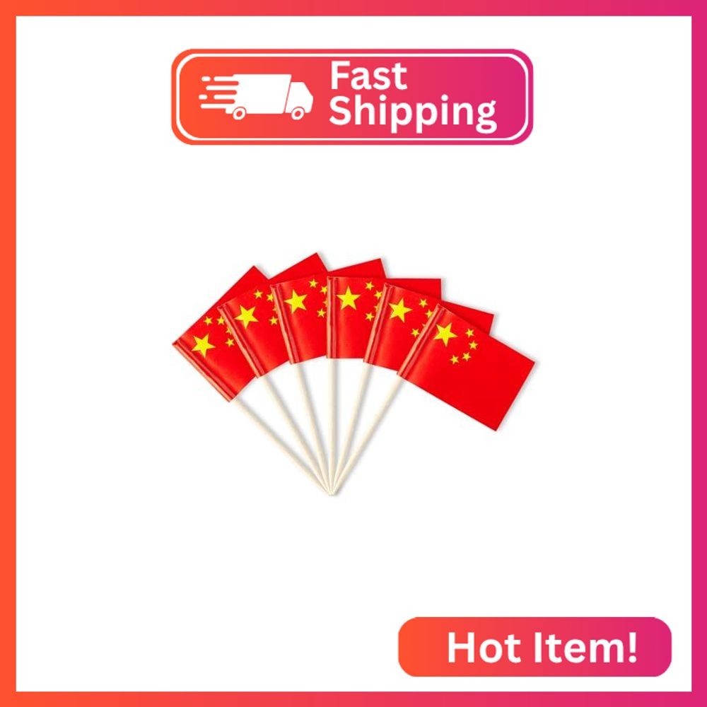 China Flag, 100 PCS Small Mini Chinese Flag Toothpicks, National Holidays, Sport