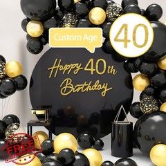 TONIFUL 40th Glitter Gold Felt Birthday Banner
