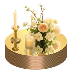 24 PCS 12 Inch Gold Round Flat Circle Mirror Tray Plate Table Centerpiece