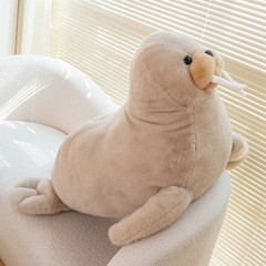 Realistic Walrus Plush Pillow Soft Stuffed Sea Animal Cushion Multiple Sizes