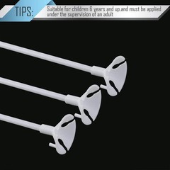 50 Pieces Plastic White Balloon Sticks with Cups for Party, Valentine’S Day, Wed