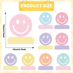 9PCS Smile Face Honeycomb Centerpieces Preppy Smile Face Table Decorations Happy