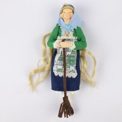 Kitchen Witch Doll, Vintage Cooking Doll, Festive Handmade Decor AE