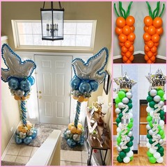 Balloon Column Stand Set of 2, Adjustable 7 Feet Ballon Arch Stands with Base…