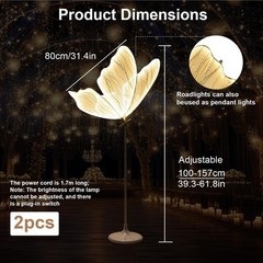 2PC LED Light Wedding Butterfly Floor lamp Creative Butterfly Ceiling Lamp Props