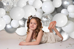 White and Silver Balloons Garland Arch Kit 5″10 Inch 12″ White Silver Metallic C
