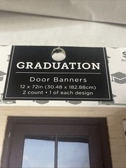 Black & White Graduation Door Banners Decorations Class of 2026 Congrats New