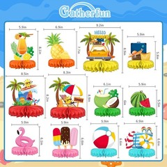 Versatile Beach Themed Party Set: Fun Honeycomb Centerpieces for All Occasions