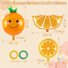 Orange Fruit Balloons, 12 Pcs Citrus Foil Balloons, Large Orange Mylar Slice …