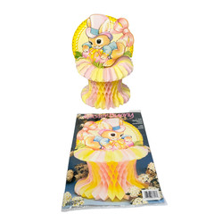 Vintage The Paper Magic Group Easter Bunny Honeycomb Centerpiece 11 Inch 1990s