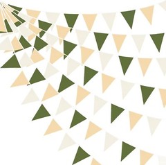 32Ft Sage Green Party Decorations Olive Tan Brown Beige Ceram