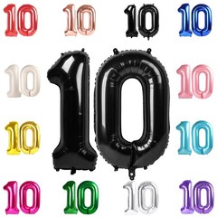 10 Balloon Number, Black Number 10th Birthday Balloons 40 Inch, 10 Years Old …