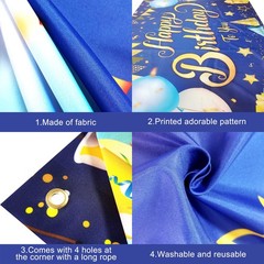 Blue and Gold Happy Birthday Banner – XtraLarge 72×44 Inch | Happy Birthday Dec
