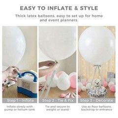 4PCS Large 36 Inch White Balloons, White Latex Big Balloons for Baby Shower G…