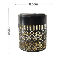 Black Iron Solar Mandala Light for Patio For Garden Wall Fence Outdoor Use