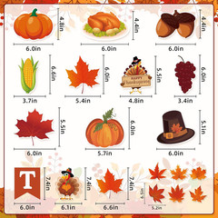 42Pcs Thanksgiving Decorations, Thanksgiving Party Decors w/ GIVE THANKS Banner