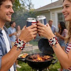 Minimalist Elastic Bracelets for Independence Day – Perfect for Celebrations