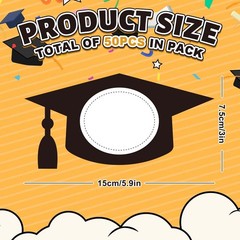 50Pcs Graduation Hat Cutouts Grad Black Caps Tassel Paper Cut-Outs with 100Pc…
