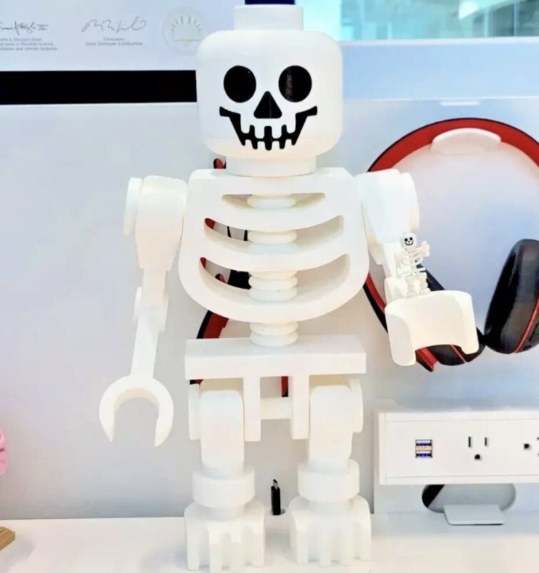 Large Mega Skeleton Halloween Decoration LEGO-Inspired Spooky Display Party