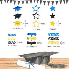 2500pcs Graduation Confetti Decorations, Black Gold Blue Congrats Grad Table …