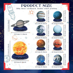 10 Pieces Space Solar System Theme Honeycomb Centerpieces Table Topper Outer Spa