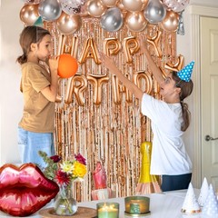 Rose Gold Birthday Decorations Set for Women,Happy Birthday Letter Balloon Ba…