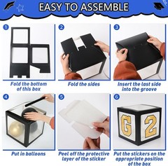 2026 Graduation Party Decorations Blue Black Balloon Boxes Arch Kit Backdrop