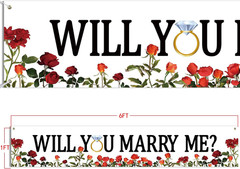 Proposal Banner Will You Marry Me Flower Banner Propose Decorations Supplies for