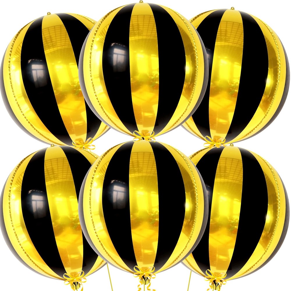 , Big 22 Inch Black and Gold Balloons – Pack of 6, Black and Gold Graduation …