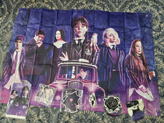 Wednesday Addams Birthday Party Decor Set Banner Backdrop Balloons Cutouts