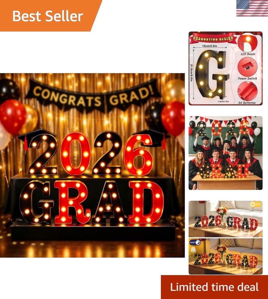 2026 Graduation Decorations, Light Up Letters «GRAD 2026» Sign, Graduation Pa…