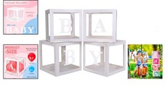 Durable Balloon Decoration Boxes with ‘BABY’ Lettering for Baby Showers & Events