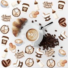 A Baby Is Brewing Baby Shower Decorations, 200PCS a Sweet Baby Is Brewing Confet