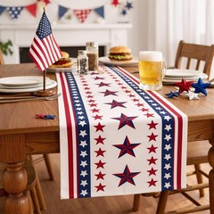 Versatile Indoor/Outdoor Patriotic Table Runner for 4th of July Gatherings