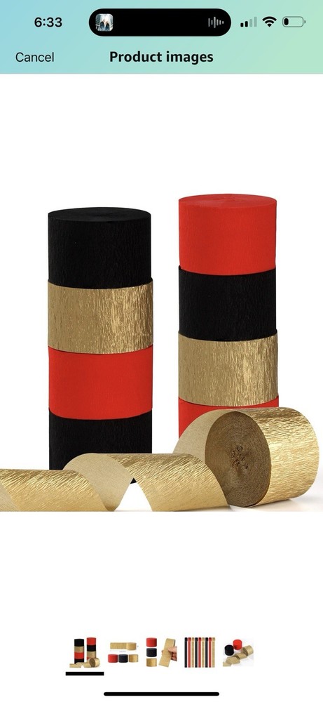 Red-Black Gold Casino-Theme Party-Decorations Streamers – 9 Rolls Graduation