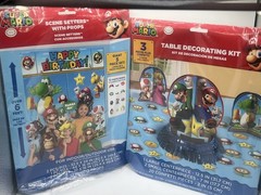 Super Mario Brothers Table Decorating Kit Party Scene Setters with Props NEW
