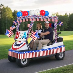 46PCS Patriotic Parade Decor Kit USA 250th Anniversary Golf Cart Boat Bike Decor