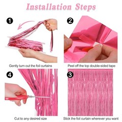 2 Pack Party Decorations, 3.28 FT x 7.05 FT Backdrop, Metallic 2 PCS Pink