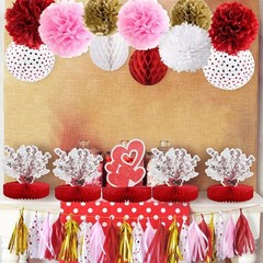 8 Pieces Red Heart Paper Table Centerpieces for Celebrate Valentine’s Day, Ta…