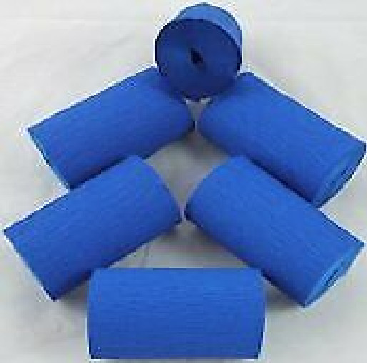 Clikkabox -6 Dark Blue Wide Crepe paper Streamers 80mm x 10m quauliy decoration