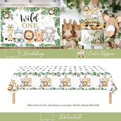 241PCs Wild One Birthday Decorations Boy,ungle Safari Animal Themed 1st Party