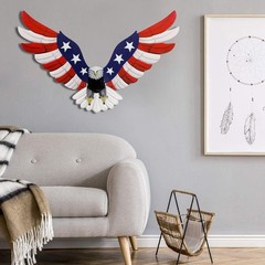 Large American Flag Bald Eagle Hanging Sculpture – Stylish Indoor/Outdoor Decor