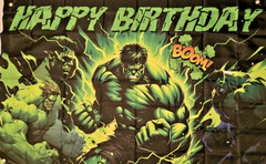 Avenger Hulk Super Hero Party Supplies Birthday Decor Backdrop Banner US Seller!