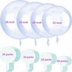 Clear Bobo Balloons 40 pieces, 4 Sizes Transparent Bubble Balloon,Different S…