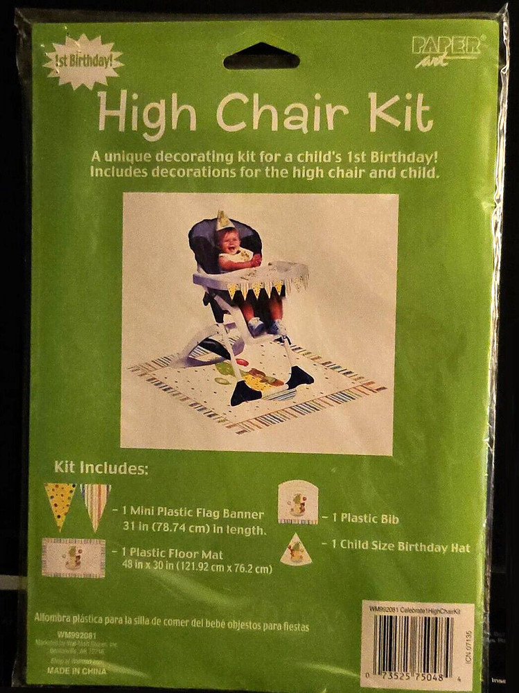 First Birthday High Chair Birthday Kit NEW/UNOPEN by Paper Art