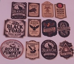 Potion Bottle Labels Halloween Stickers Apothecary Bottle Labels Mixed Pack