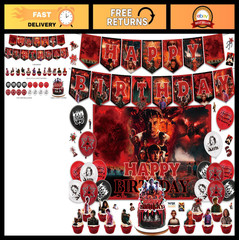 102Pcs Stranger Things Party Decorations – Banner, Balloons, Stickers & Cupcake