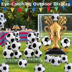 5 Pcs Soccer Balloons Party Decorations Set, Extra Large Trophy & World Cup F…