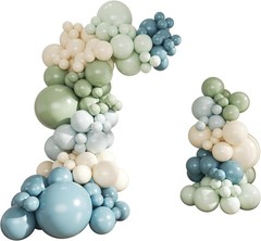 Dusty Blue Sage Green Balloon Arch Kit, 124Pcs Fog Blue Light blue Green Sand…