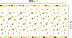 Bee Baby Shower Decorations Party Tablecloth, Disposable Bumble Theme Bee Day Bi